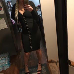 Misguided Gold Chain Midi Dress